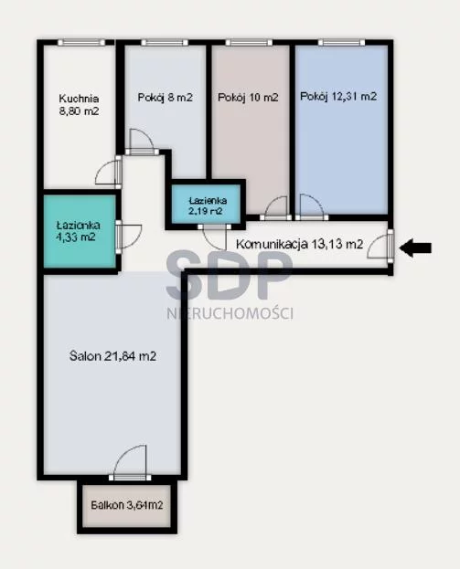 Mieszkanie czteropokojowe 83,16 m², Wrocław, Krzyki-Partynice, Krzyki, Kajdasza, Sprzedaż