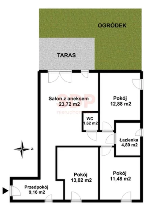 Apartament na sprzedaż, 80,17 m², 4 pokoje, parter, oferta nr 37246