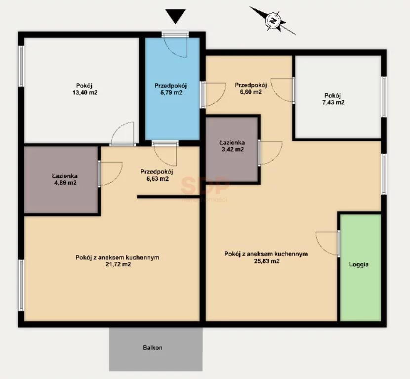 4 pokoje, mieszkanie 94,61 m², piętro 1, oferta nr , 42124, Wrocław, Biskupin-Sępolno-Dąbie-Bartoszowice, Śródmieście, Mieszczańska