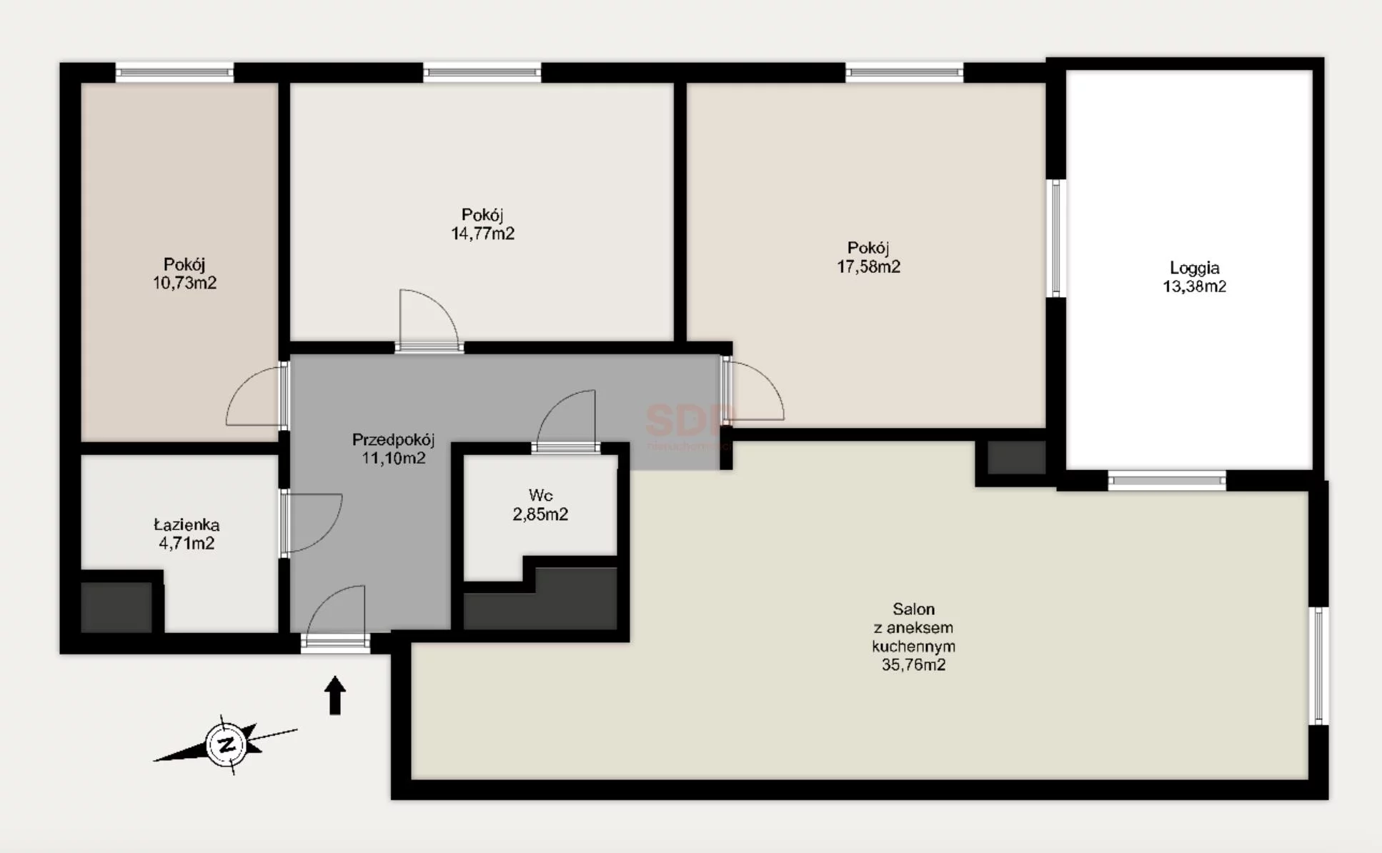 4 pokoje, mieszkanie 97,58 m², piętro 16, oferta nr , 42857, Wrocław, Stare Miasto, Powstańców Śląskich