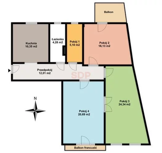 4 pokoje, apartament 92,90 m², piętro 2, oferta nr , 42373, Wrocław, Krzyki-Partynice, Krzyki, Przestrzenna