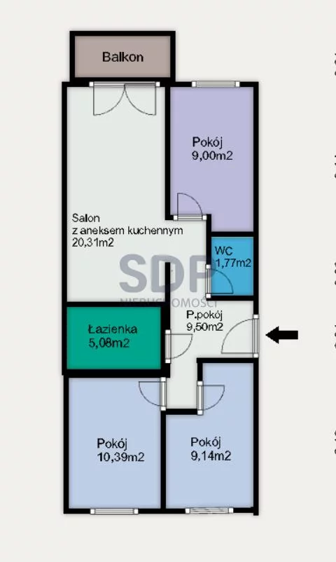 Mieszkanie na sprzedaż, 65,20 m², 4 pokoje, 7 piętro, oferta nr 32916