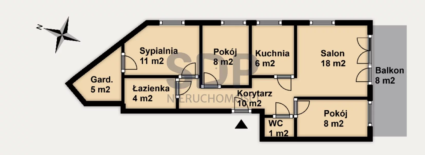 Mieszkanie na sprzedaż, 74,22 m², 4 pokoje, 4 piętro, oferta nr 34153