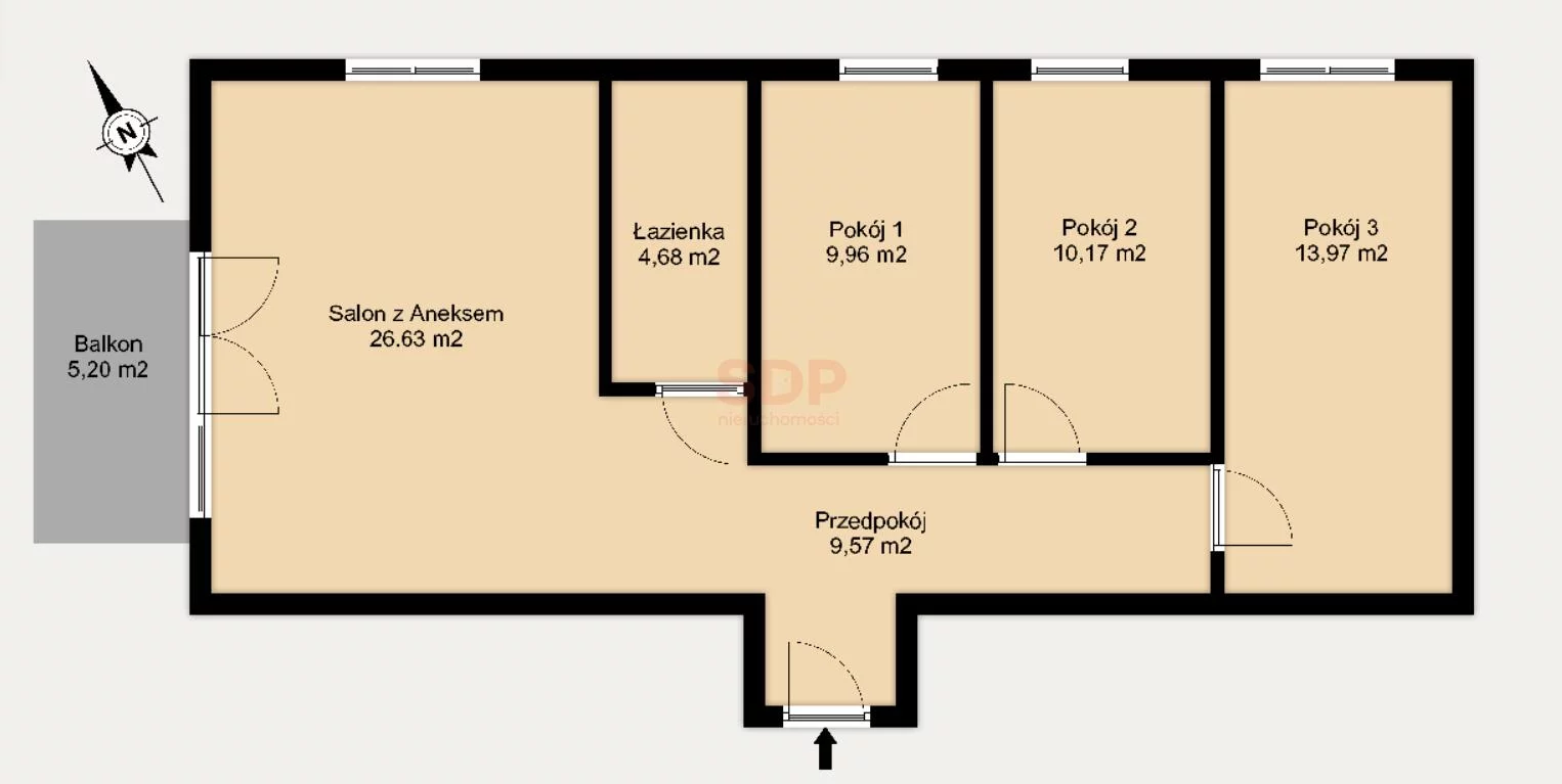 4 pokoje, mieszkanie 74,99 m², piętro 3, oferta nr , 42693, Wrocław, Rumiankowa