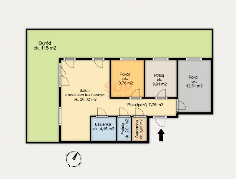 4 pokoje, apartament 75,07 m², parter, oferta nr , 42186, Wrocław, Fabryczna, Suwalska
