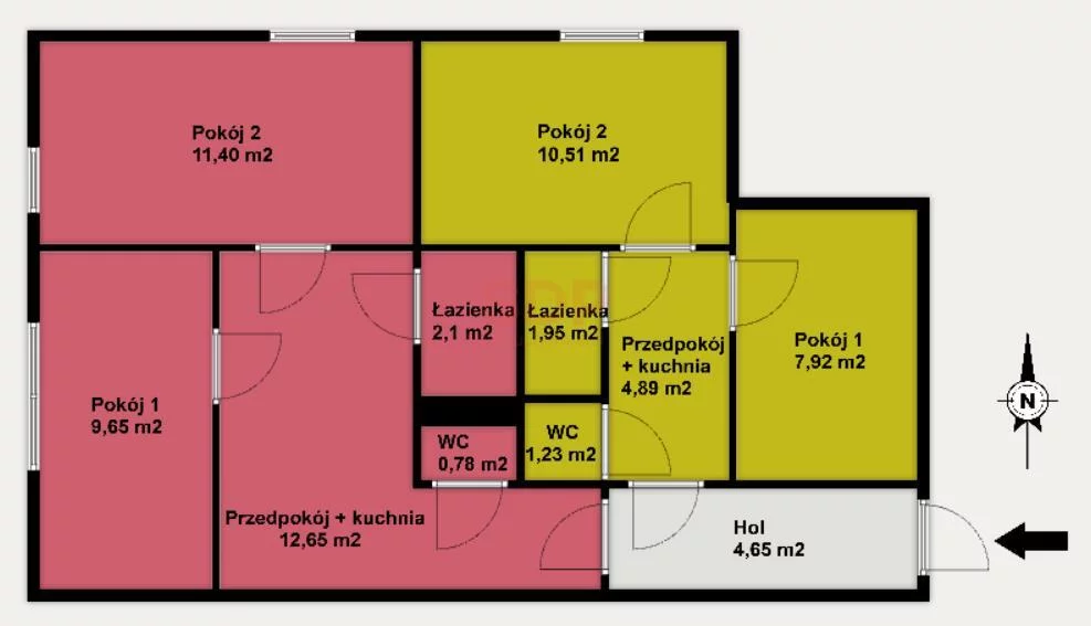 4 pokoje, mieszkanie 57,69 m², piętro 1, oferta nr , 37557, Łódź, Śródmieście, Śródmieście, Tuwima Juliana