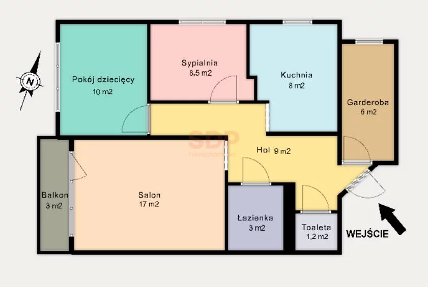4 pokoje, mieszkanie 62,17 m², piętro 2, oferta nr , 42350, Łódź, Bałuty, Bałuty, Wojska Polskiego