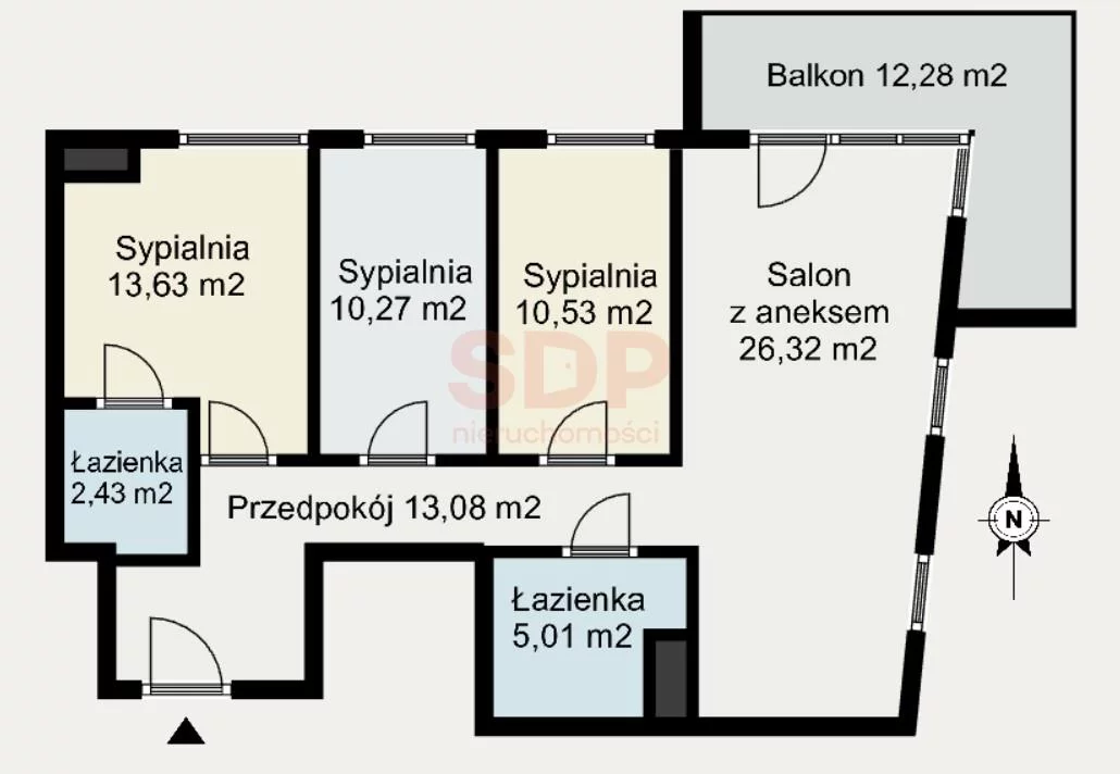 Mieszkanie na sprzedaż, 82,27 m², 4 pokoje, 3 piętro, oferta nr 36973