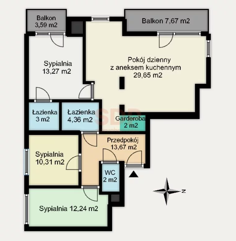 Mieszkanie na sprzedaż, 90,64 m², 4 pokoje, 6 piętro, oferta nr 37423