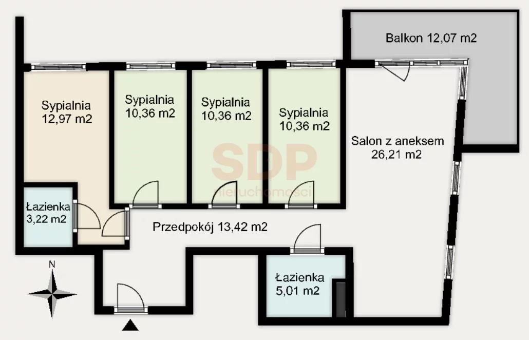 Mieszkanie na sprzedaż, 91,91 m², 5 pokoi, 7 piętro, oferta nr 37411