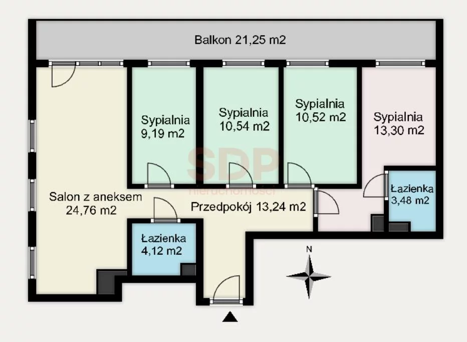 Mieszkanie na sprzedaż, 89,15 m², 5 pokoi, 6 piętro, oferta nr 37413