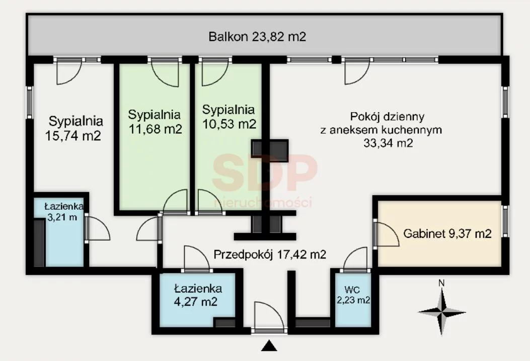 Mieszkanie na sprzedaż, 107,73 m², 5 pokoi, 3 piętro, oferta nr 37417