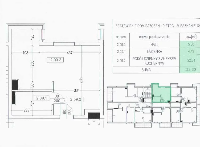 Mieszkanie 32,30 m², piętro 1, oferta nr 10, Nowa Bałtycka, Łódź, Górna, Górna, ul. Bałtycka 39