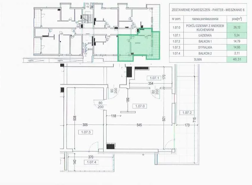 Mieszkanie 46,31 m², parter, oferta nr 6, Nowa Bałtycka, Łódź, Górna, Górna, ul. Bałtycka 39