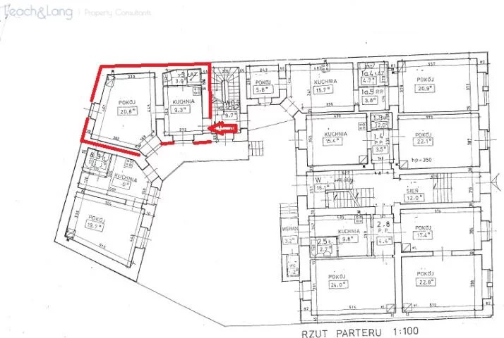 1 pokój, mieszkanie 33,10 m², parter, oferta nr , 7914, Kraków, Stare Miasto, Stare Miasto, Tarłowska