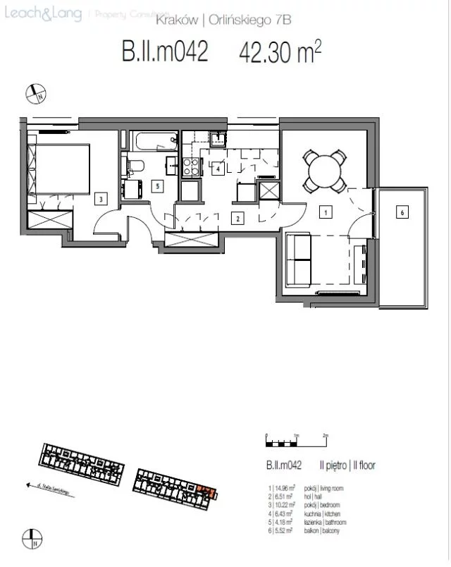 2 pokoje, apartament 42,30 m², piętro 2, oferta nr , 7877, Kraków, Czyżyny, Bolesława Orlińskiego