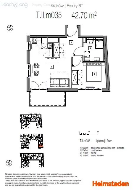 2 pokoje, mieszkanie 42,70 m², piętro 1, oferta nr , 7899, Kraków, Łagiewniki-Borek Fałęcki, Fredry, Aleksandra