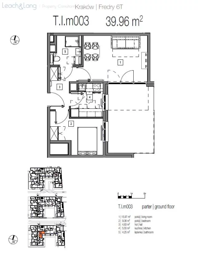 2 pokoje, apartament 39,96 m², parter, oferta nr , 7910, Kraków, Łagiewniki-Borek Fałęcki, Fredry, Aleksandra