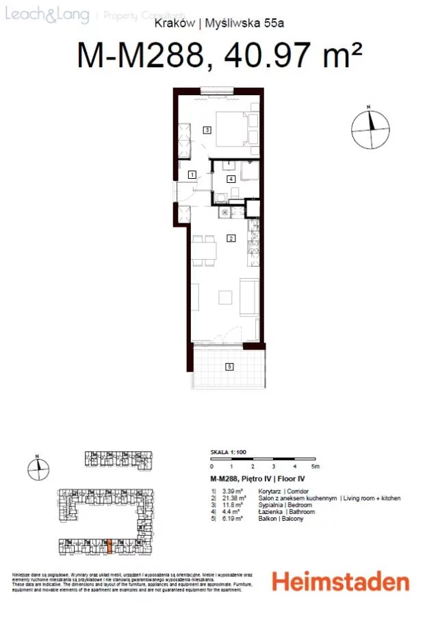 2 pokoje, apartament 40,97 m², piętro 4, oferta nr , 7966, Kraków, Podgórze, Myśliwska