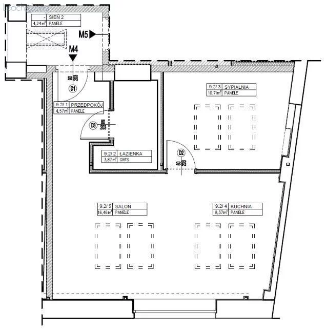 2 pokoje, mieszkanie 41,50 m², piętro 3, oferta nr , 4926, Kraków, Stare Miasto, Stare Miasto, Krowoderska