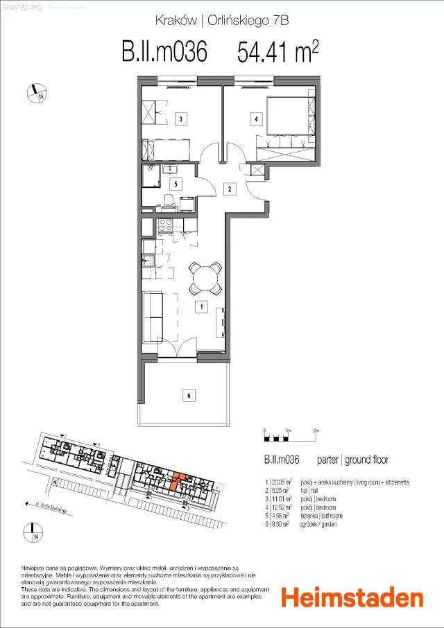 3 pokoje, mieszkanie 54,41 m², parter, oferta nr , 7928, Kraków, Czyżyny, Bolesława Orlińskiego