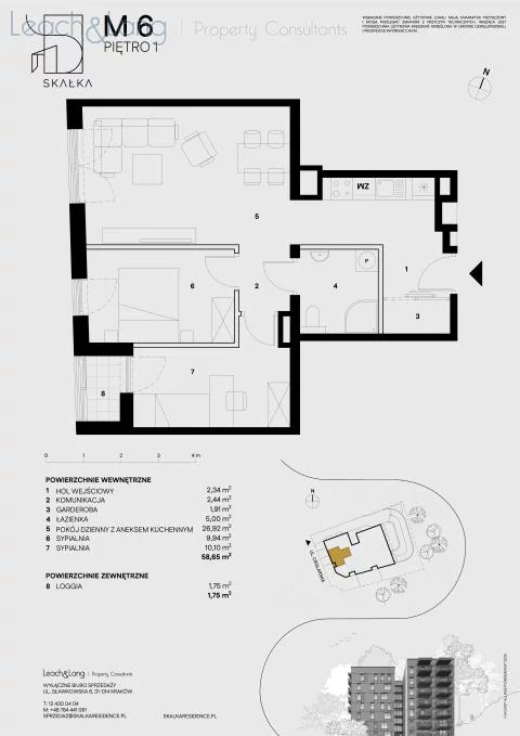 3 pokoje, mieszkanie 58,65 m², piętro 1, oferta nr , 7751, Kraków, Podgórze, Ceglarska