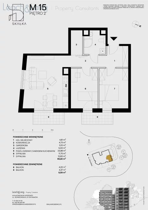 3 pokoje, mieszkanie 66,00 m², piętro 2, oferta nr , 7761, Kraków, Podgórze, Ceglarska