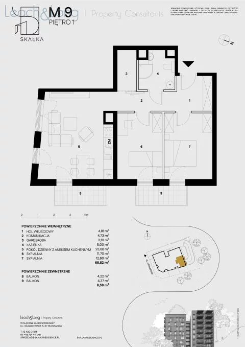 3 pokoje, mieszkanie 74,46 m², piętro 1, oferta nr , 7754, Kraków, Podgórze, Ceglarska