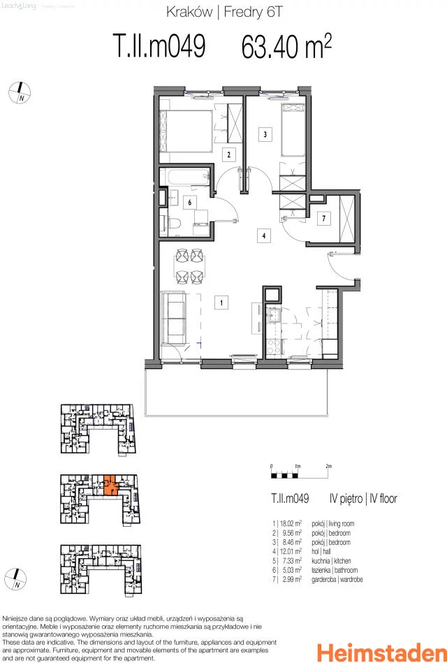3 pokoje, mieszkanie 63,40 m², piętro 4, oferta nr , 7944, Kraków, Łagiewniki-Borek Fałęcki, Fredry, Aleksandra