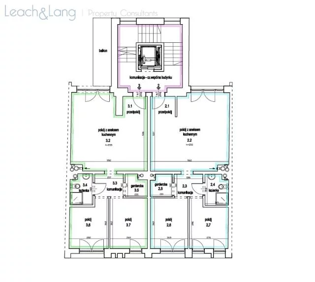 3 pokoje, mieszkanie 56,87 m², piętro 1, oferta nr , 7977, Kraków, Krowodrza, Lea Juliusza