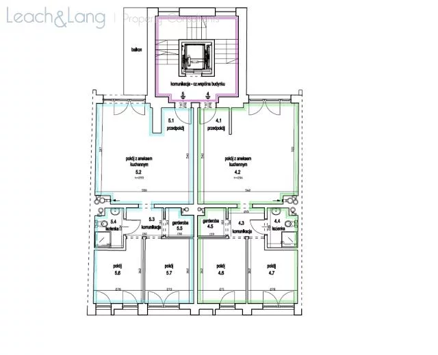 3 pokoje, mieszkanie 58,66 m², piętro 2, oferta nr , 7979, Kraków, Krowodrza, Lea, Juliusza
