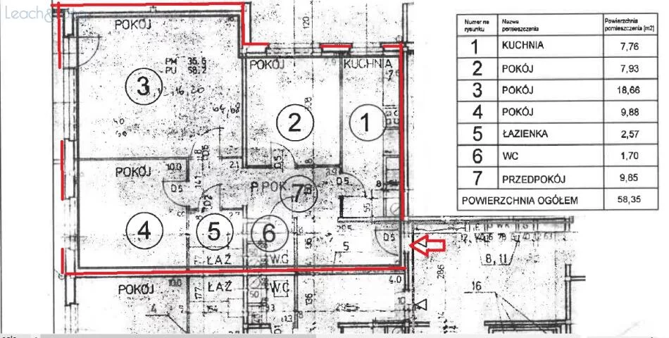 3 pokoje, apartament 58,35 m², piętro 4, oferta nr , 7878, Kraków, Prądnik Czerwony, Powstańców