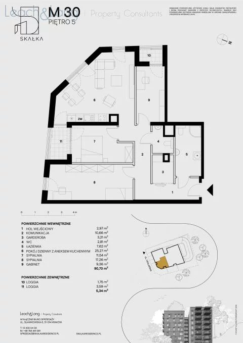 4 pokoje, mieszkanie 90,70 m², piętro 5, oferta nr , 7772, Kraków, Podgórze, Ceglarska