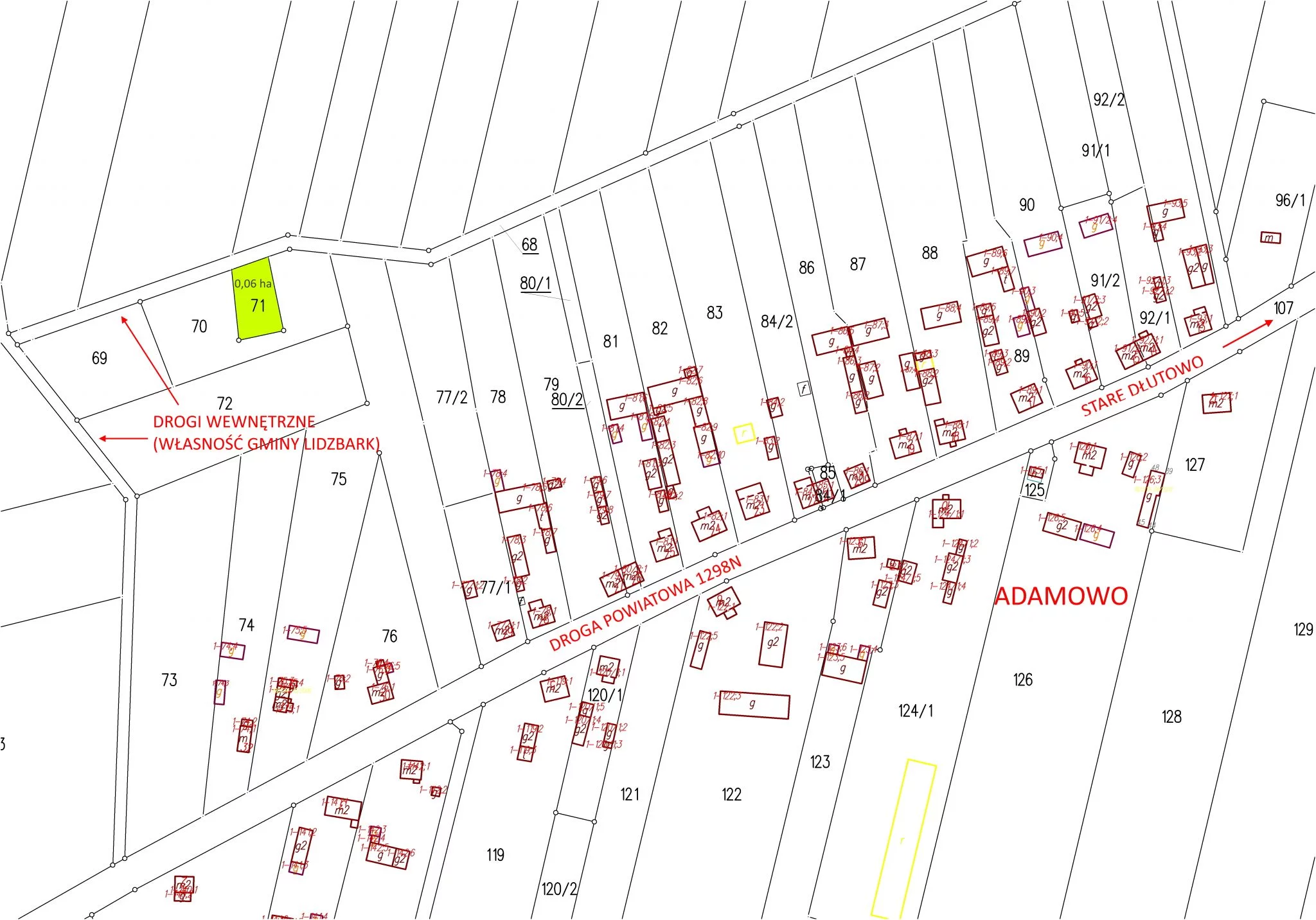 Działka 600,00 m², oferta nr , TTT-0001012, Adamowo