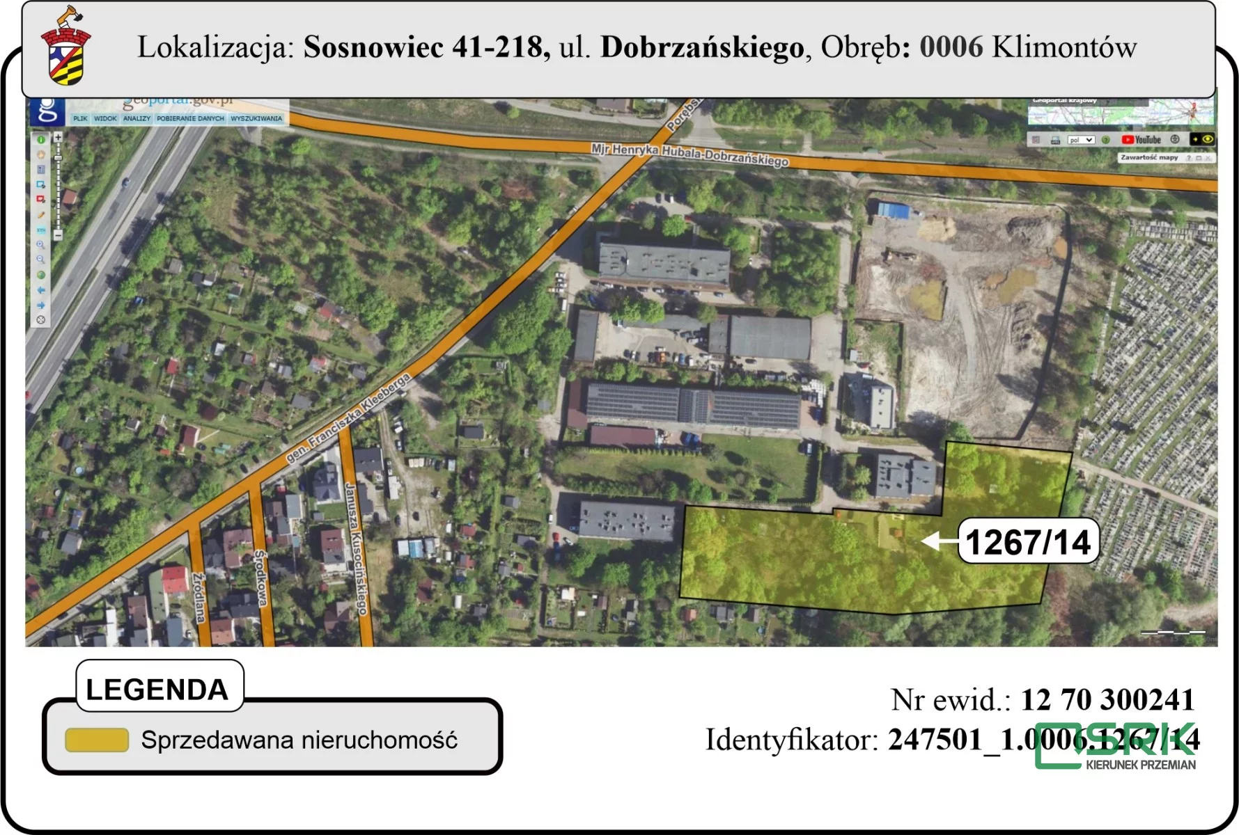Działka 9 748,00 m², oferta nr , 4/4/09/2025, Sosnowiec, Dobrzańskiego