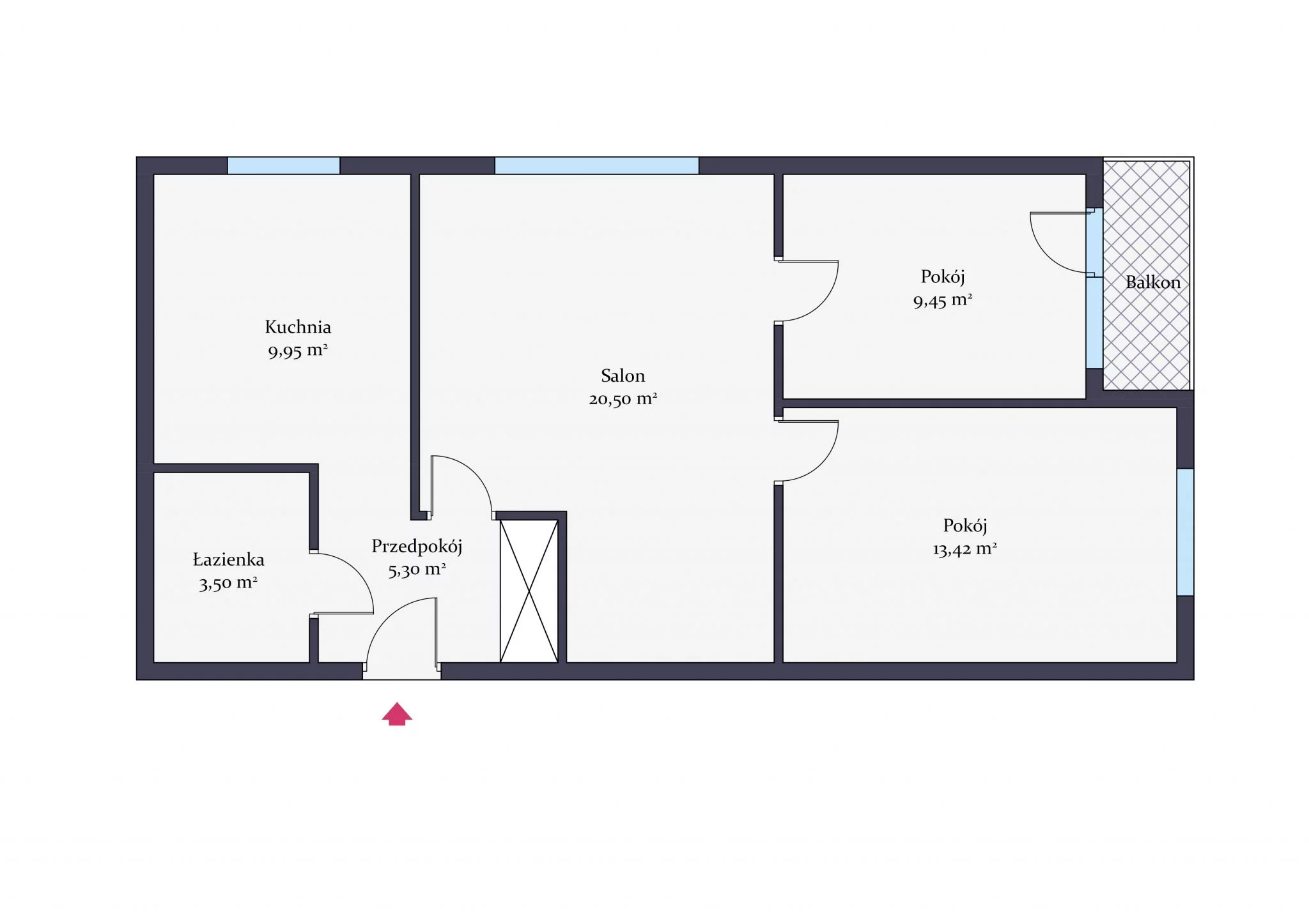2 pokoje, mieszkanie 64,00 m², piętro 1, oferta nr , TTT-0001030, Siedlce, Dreszera
