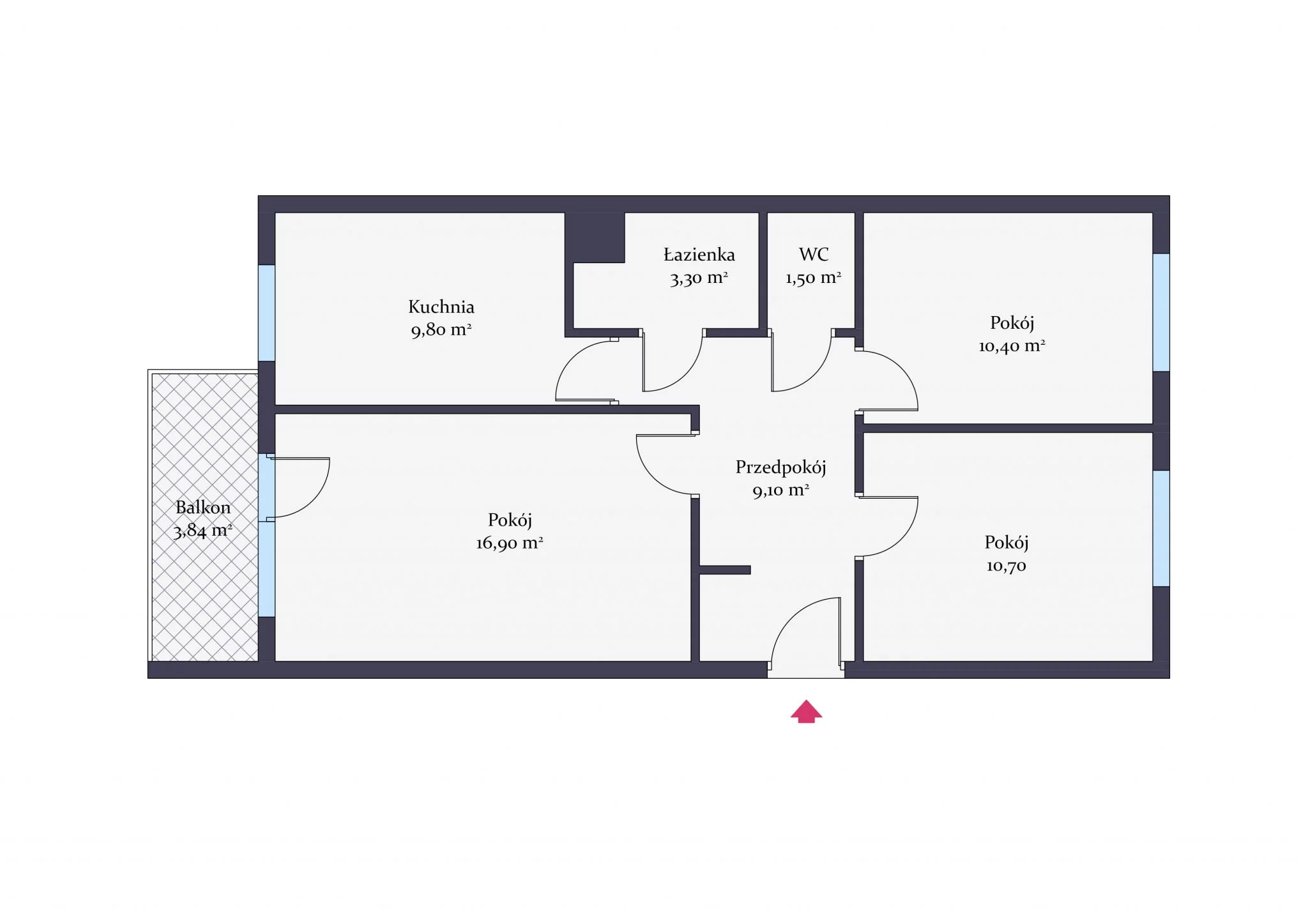 3 pokoje, mieszkanie 61,70 m², parter, oferta nr , TO-903, Siedlce