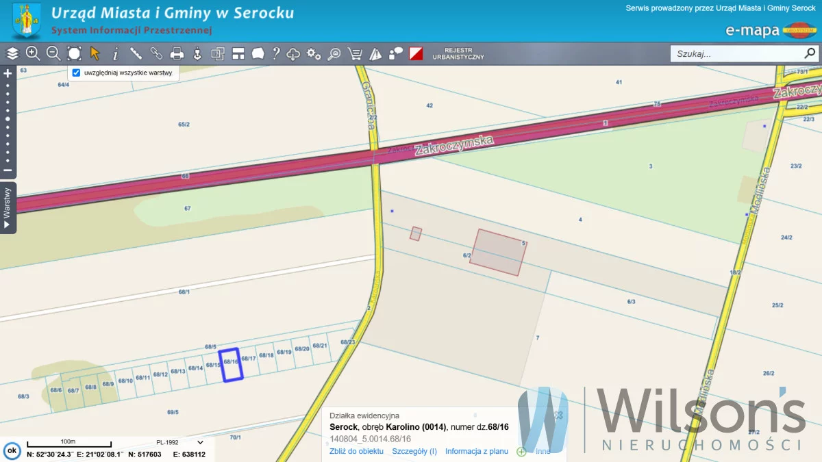 Działka 800,00 m², oferta nr , WIL715492, Karolino