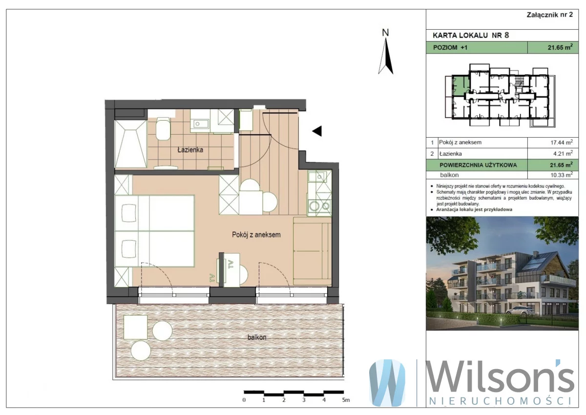 2 pokoje, mieszkanie 21,65 m², piętro 2, oferta nr , WIL876493, Stegna, Grunwaldzka