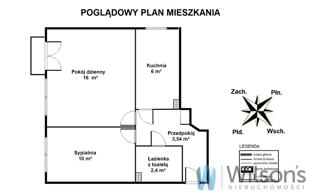 Apartament na sprzedaż, 38,00 m², 2 pokoje, piętro 2, oferta nr WIL555416