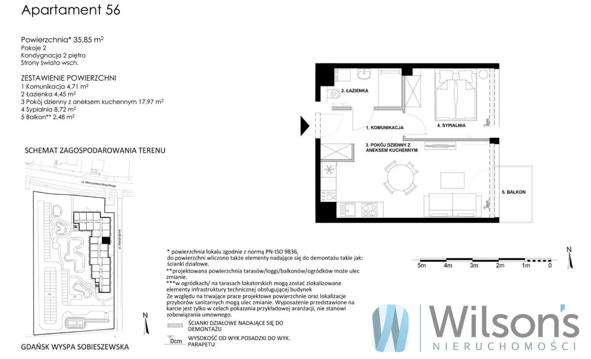 2 pokoje, mieszkanie 35,85 m², piętro 2, oferta nr , WIL275445, Gdańsk, Mieczysława Boguckiego