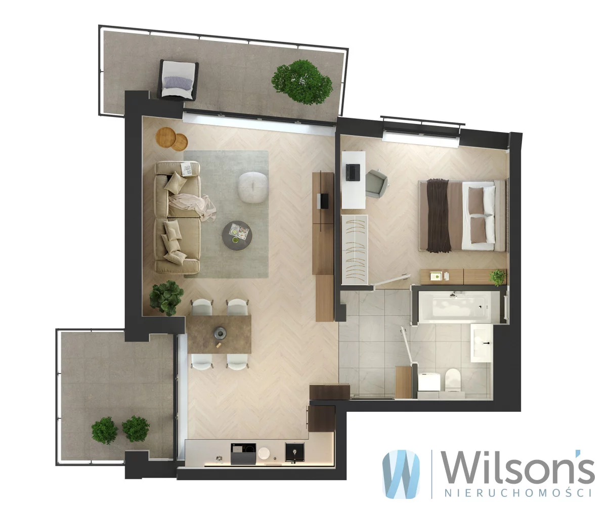 2 pokoje, mieszkanie 54,00 m², piętro 1, oferta nr , WIL294445, Marki, Promienna