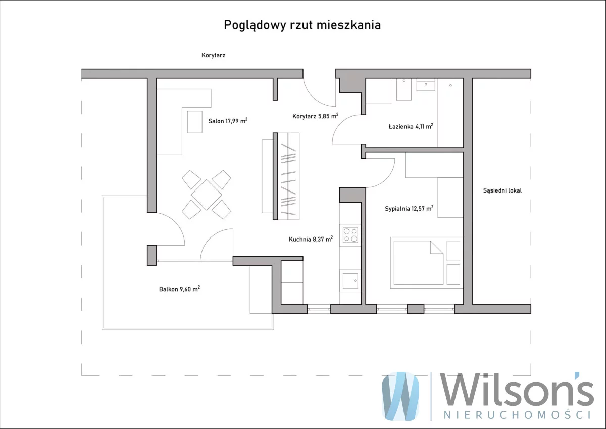2 pokoje, mieszkanie 48,89 m², piętro 1, oferta nr , WIL681805, Warszawa, Targówek, Targówek, Malborska