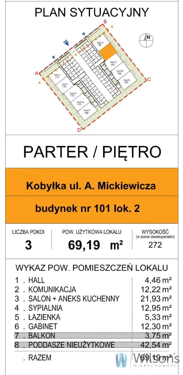3 pokoje, mieszkanie 111,73 m², piętro 1, oferta nr , WIL665910, Kobyłka, Adama Mickiewicza