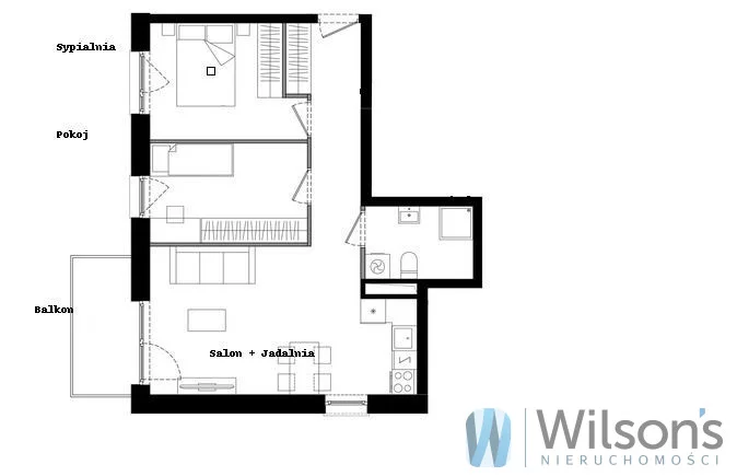 3 pokoje, mieszkanie 51,69 m², piętro 1, oferta nr , WIL545079, Wrocław, Krzyki-Partynice, Krzyki, Brochów