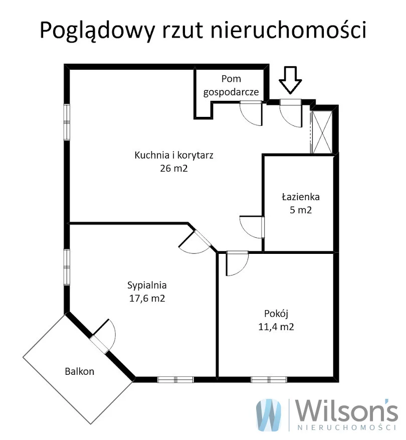 3 pokoje, mieszkanie 59,10 m², piętro 2, oferta nr , WIL682173, Grodzisk Mazowiecki, Rusałki