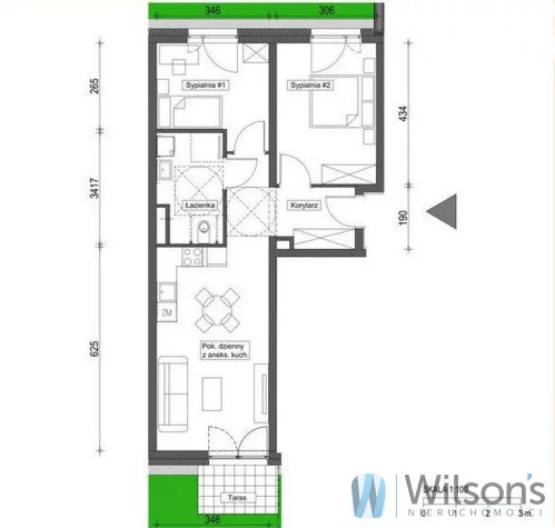 3 pokoje, mieszkanie 59,23 m², parter, oferta nr , WIL329039, Wrocław, Brochów