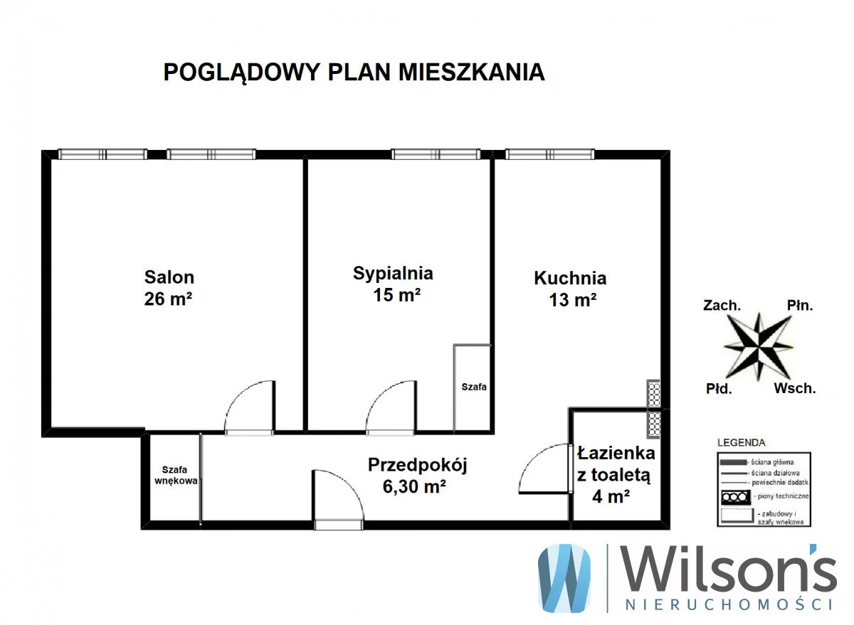 Mieszkanie trzypokojowe 65,00 m², Warszawa, Praga Północ, Stefana Okrzei, Wynajem