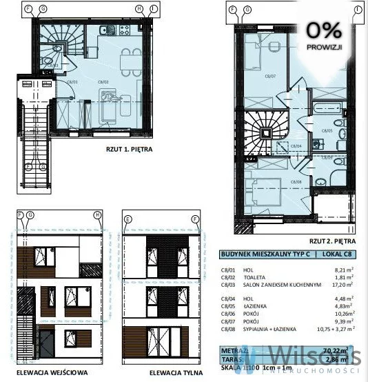 4 pokoje, mieszkanie 70,22 m², piętro 1, oferta nr , WIL991607, Nowy Dwór Mazowiecki, Bohaterów Modlina