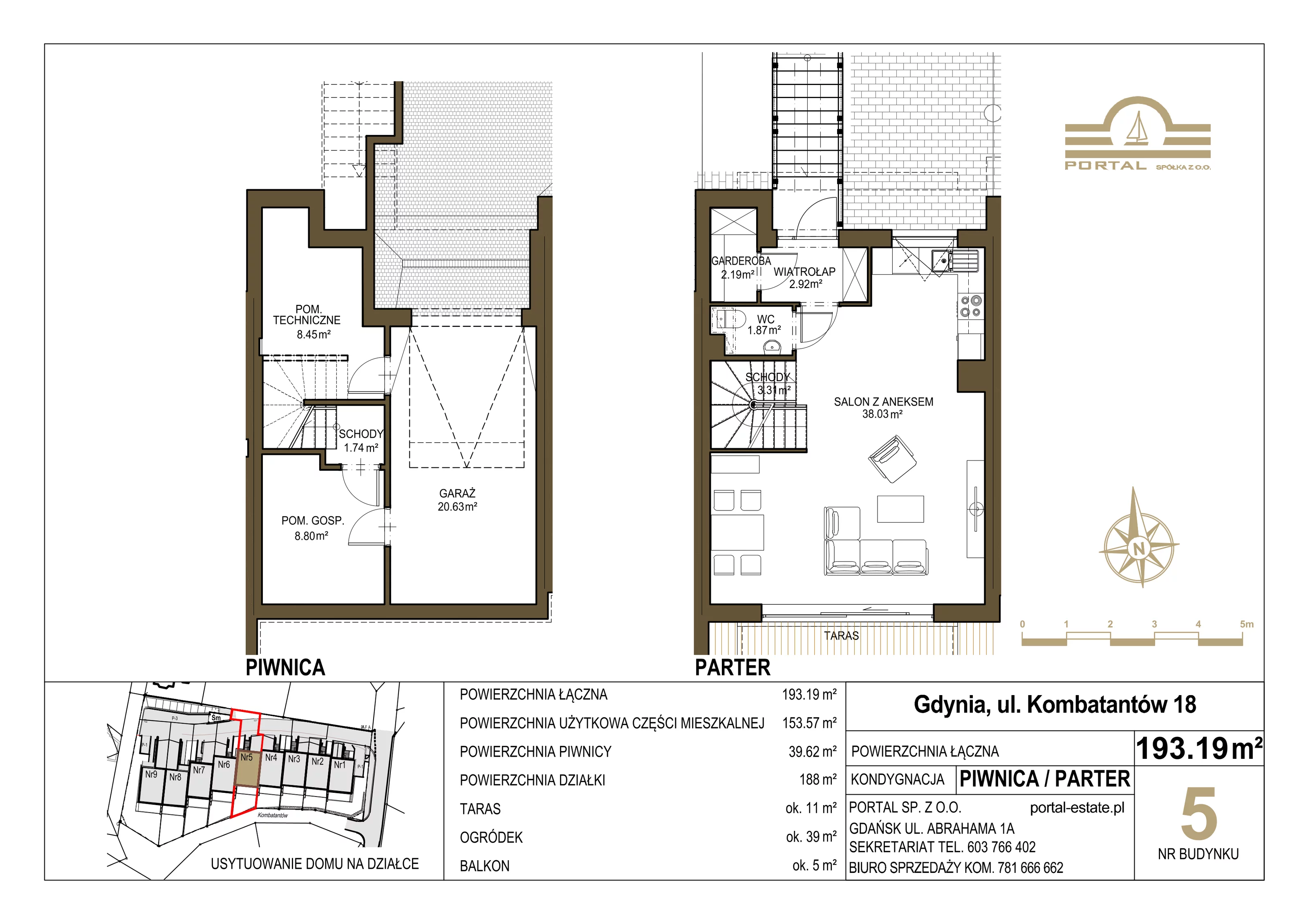 Dom 153,00 m², oferta nr 5, Domy - Gdynia Redłowo, Gdynia, Redłowo, ul. Kombatantów 18